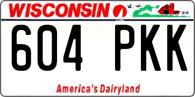 WI license plate 604PKK