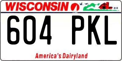 WI license plate 604PKL