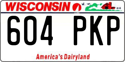 WI license plate 604PKP