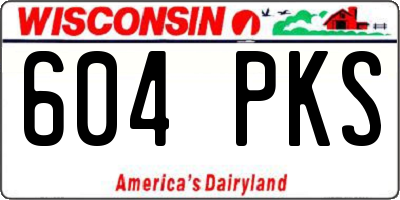 WI license plate 604PKS