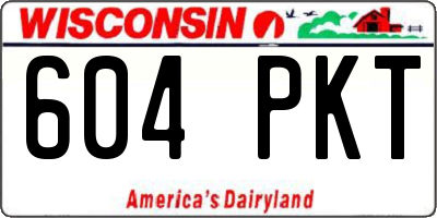 WI license plate 604PKT