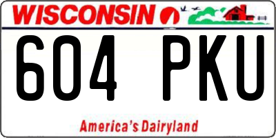 WI license plate 604PKU