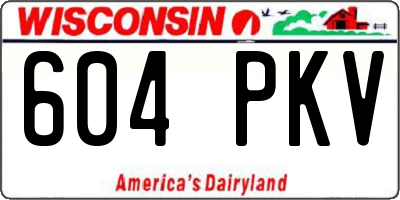 WI license plate 604PKV
