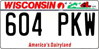 WI license plate 604PKW