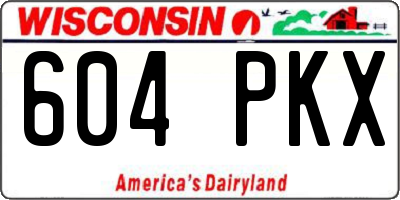 WI license plate 604PKX