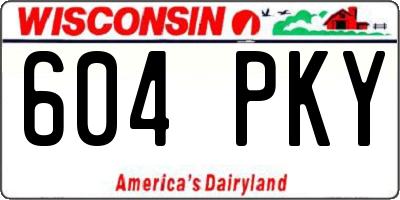 WI license plate 604PKY