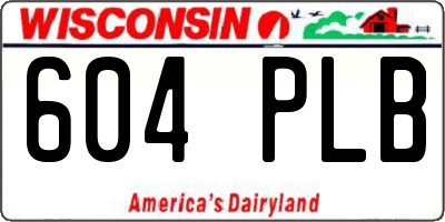 WI license plate 604PLB