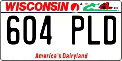 WI license plate 604PLD