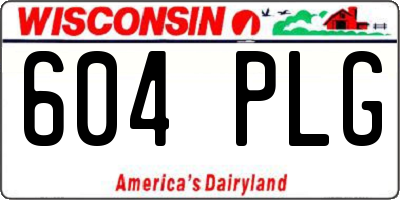 WI license plate 604PLG