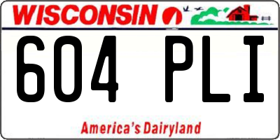 WI license plate 604PLI