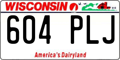WI license plate 604PLJ