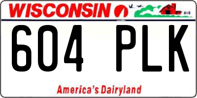 WI license plate 604PLK