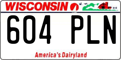 WI license plate 604PLN