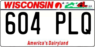 WI license plate 604PLQ