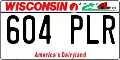 WI license plate 604PLR