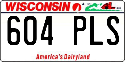 WI license plate 604PLS