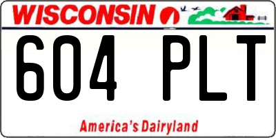 WI license plate 604PLT