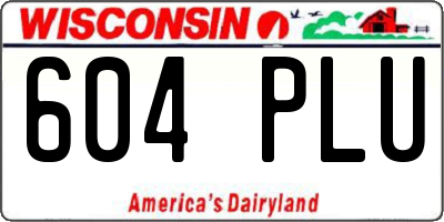 WI license plate 604PLU