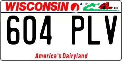 WI license plate 604PLV
