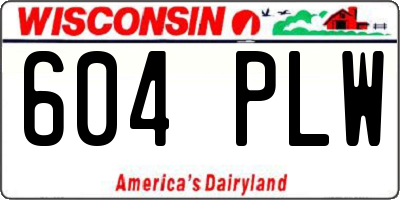 WI license plate 604PLW