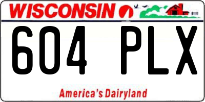 WI license plate 604PLX