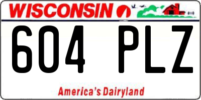WI license plate 604PLZ