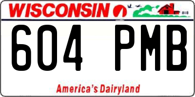 WI license plate 604PMB