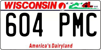 WI license plate 604PMC