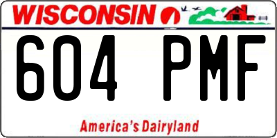 WI license plate 604PMF