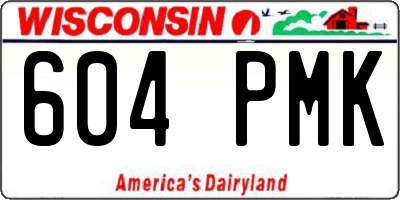 WI license plate 604PMK
