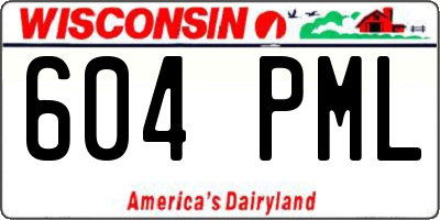 WI license plate 604PML
