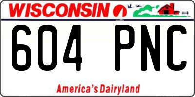 WI license plate 604PNC