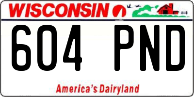 WI license plate 604PND