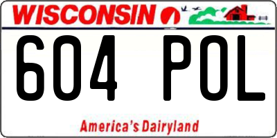 WI license plate 604POL