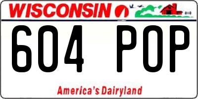 WI license plate 604POP