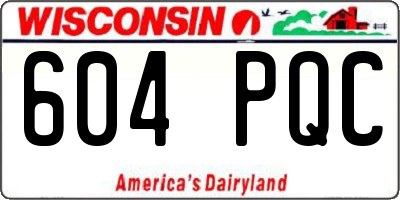 WI license plate 604PQC