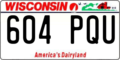 WI license plate 604PQU