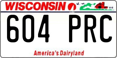 WI license plate 604PRC