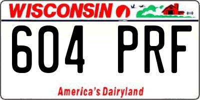 WI license plate 604PRF