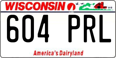 WI license plate 604PRL