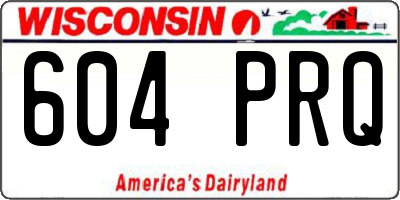 WI license plate 604PRQ