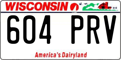 WI license plate 604PRV