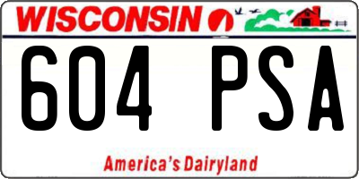 WI license plate 604PSA