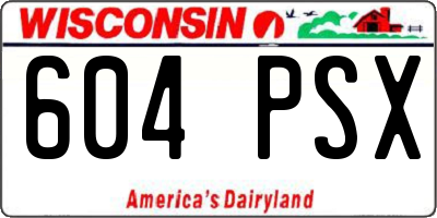 WI license plate 604PSX
