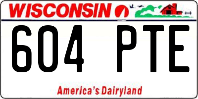 WI license plate 604PTE