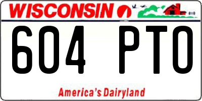 WI license plate 604PTO