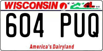 WI license plate 604PUQ