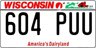 WI license plate 604PUU
