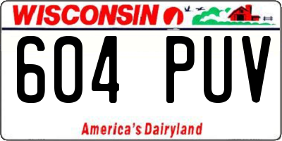WI license plate 604PUV