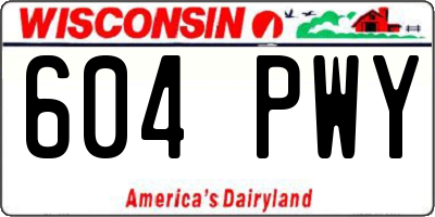 WI license plate 604PWY